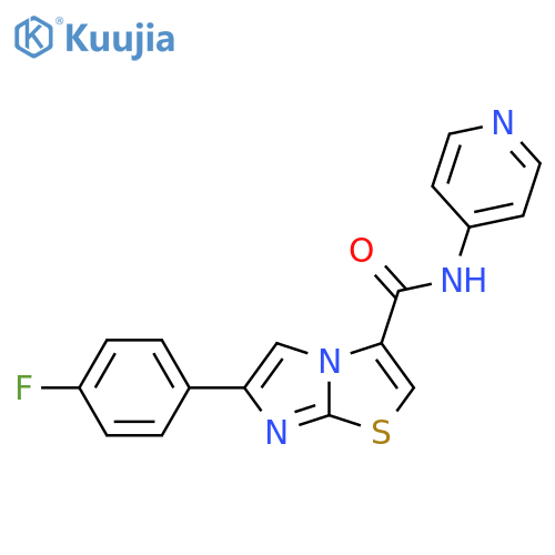 6-(4-fluorophenyl)-N-(pyridin-4-yl)imidazo[2,1-b][1,3]thiazole-3-carboxamide structure