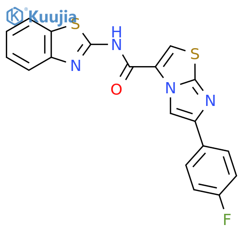 N-(1,3-benzothiazol-2-yl)-6-(4-fluorophenyl)imidazo[2,1-b][1,3]thiazole-3-carboxamide structure