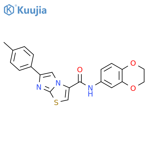 N-(2,3-dihydro-1,4-benzodioxin-6-yl)-6-(4-methylphenyl)imidazo[2,1-b][1,3]thiazole-3-carboxamide structure