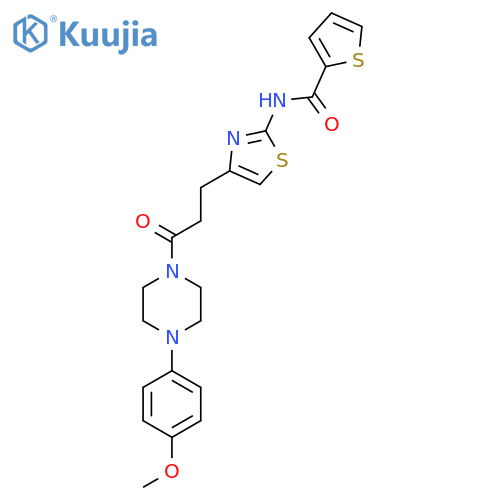 N-(4-{3-[4-(4-methoxyphenyl)piperazin-1-yl]-3-oxopropyl}-1,3-thiazol-2-yl)thiophene-2-carboxamide structure