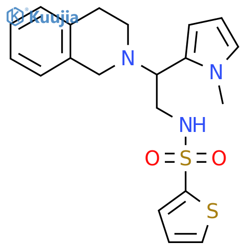N-[2-(1-methyl-1H-pyrrol-2-yl)-2-(1,2,3,4-tetrahydroisoquinolin-2-yl)ethyl]thiophene-2-sulfonamide structure