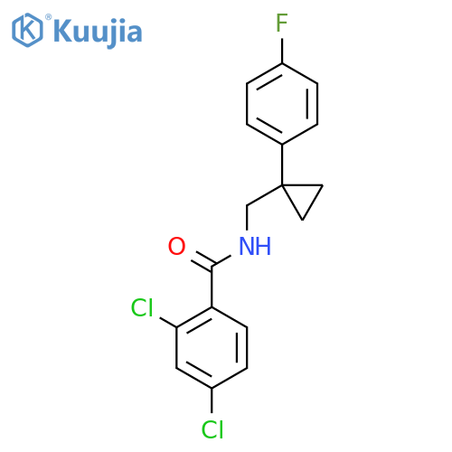 2,4-dichloro-N-{[1-(4-fluorophenyl)cyclopropyl]methyl}benzamide structure