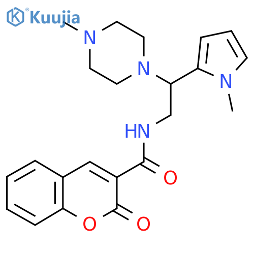N-[2-(1-methyl-1H-pyrrol-2-yl)-2-(4-methylpiperazin-1-yl)ethyl]-2-oxo-2H-chromene-3-carboxamide structure