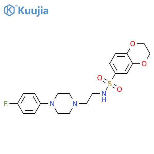 N-{2-[4-(4-fluorophenyl)piperazin-1-yl]ethyl}-2,3-dihydro-1,4-benzodioxine-6-sulfonamide structure