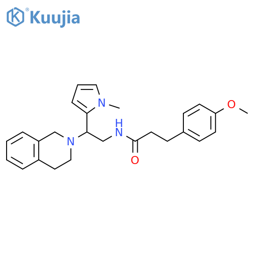 3-(4-methoxyphenyl)-N-[2-(1-methyl-1H-pyrrol-2-yl)-2-(1,2,3,4-tetrahydroisoquinolin-2-yl)ethyl]propanamide structure