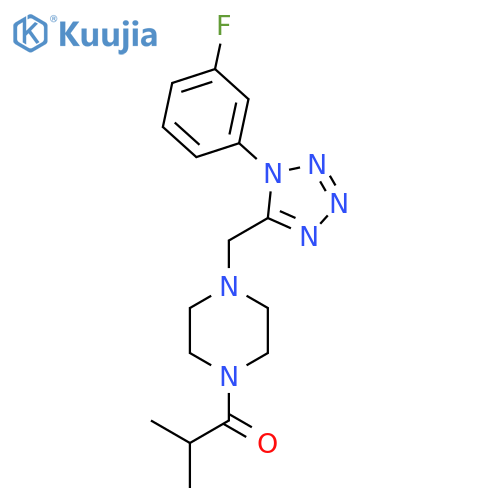 1-(4-{[1-(3-fluorophenyl)-1H-1,2,3,4-tetrazol-5-yl]methyl}piperazin-1-yl)-2-methylpropan-1-one structure