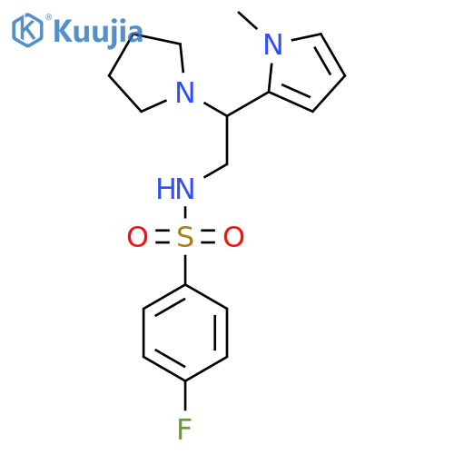4-fluoro-N-[2-(1-methyl-1H-pyrrol-2-yl)-2-(pyrrolidin-1-yl)ethyl]benzene-1-sulfonamide structure