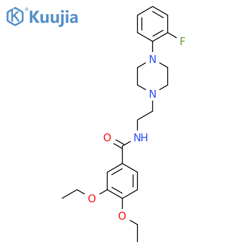 3,4-diethoxy-N-{2-[4-(2-fluorophenyl)piperazin-1-yl]ethyl}benzamide structure