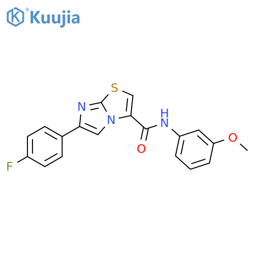 6-(4-fluorophenyl)-N-(3-methoxyphenyl)imidazo[2,1-b][1,3]thiazole-3-carboxamide structure