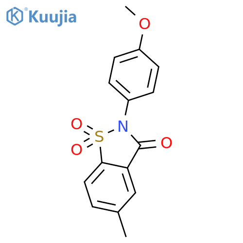 1,2-Benzisothiazol-3(2H)-one, 2-(4-methoxyphenyl)-5-methyl-, 1,1-dioxide structure