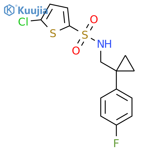 5-chloro-N-{[1-(4-fluorophenyl)cyclopropyl]methyl}thiophene-2-sulfonamide structure