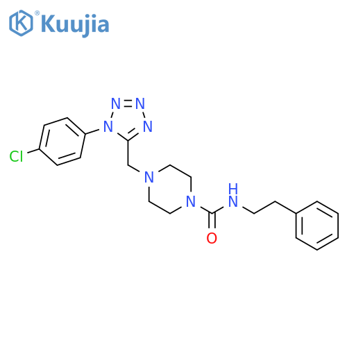 4-{[1-(4-chlorophenyl)-1H-1,2,3,4-tetrazol-5-yl]methyl}-N-(2-phenylethyl)piperazine-1-carboxamide structure