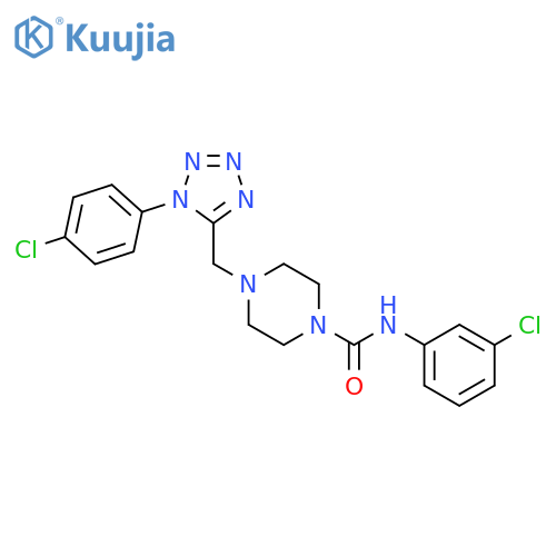 N-(3-chlorophenyl)-4-{[1-(4-chlorophenyl)-1H-1,2,3,4-tetrazol-5-yl]methyl}piperazine-1-carboxamide structure