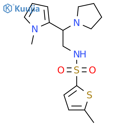 5-methyl-N-2-(1-methyl-1H-pyrrol-2-yl)-2-(pyrrolidin-1-yl)ethylthiophene-2-sulfonamide structure