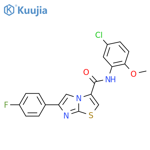 N-(5-chloro-2-methoxyphenyl)-6-(4-fluorophenyl)imidazo[2,1-b][1,3]thiazole-3-carboxamide structure