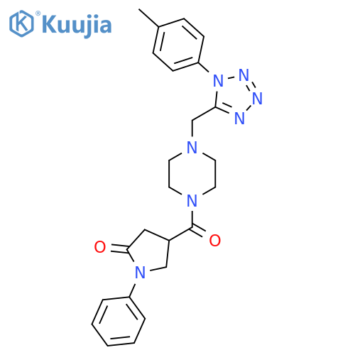4-(4-{[1-(4-methylphenyl)-1H-1,2,3,4-tetrazol-5-yl]methyl}piperazine-1-carbonyl)-1-phenylpyrrolidin-2-one structure