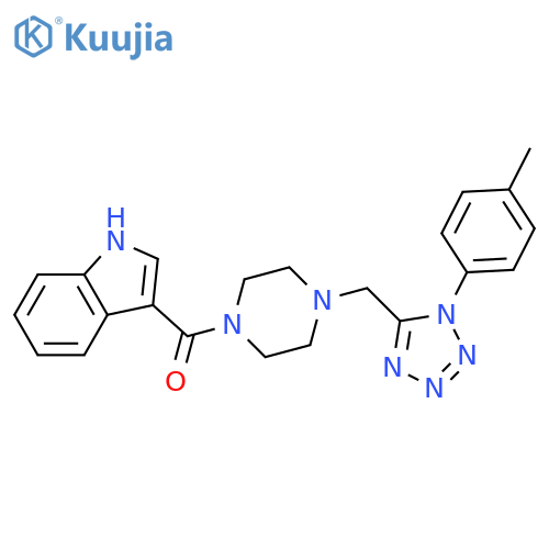 3-(4-{[1-(4-methylphenyl)-1H-1,2,3,4-tetrazol-5-yl]methyl}piperazine-1-carbonyl)-1H-indole structure