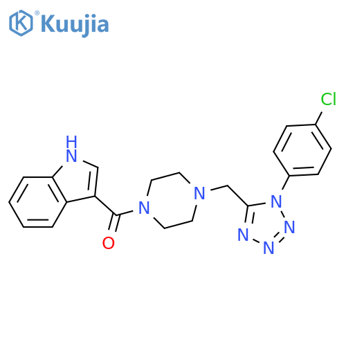 3-(4-{[1-(4-chlorophenyl)-1H-1,2,3,4-tetrazol-5-yl]methyl}piperazine-1-carbonyl)-1H-indole structure