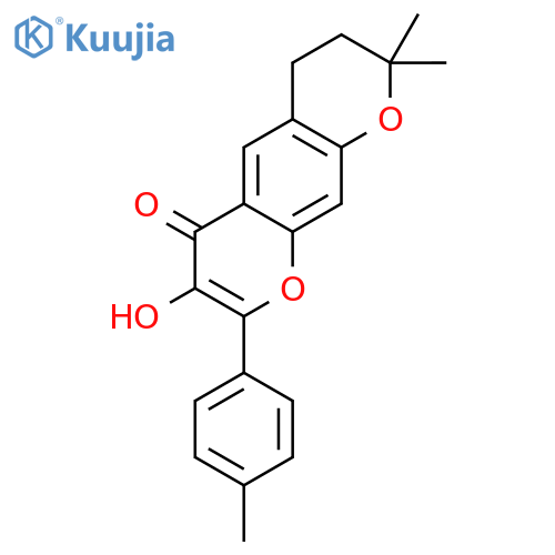 2H,6H-Benzo[1,2-b:5,4-b']dipyran-6-one, 3,4-dihydro-7-hydroxy-2,2-dimethyl-8-(4-methylphenyl)- structure
