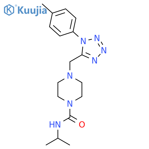 4-{[1-(4-methylphenyl)-1H-1,2,3,4-tetrazol-5-yl]methyl}-N-(propan-2-yl)piperazine-1-carboxamide structure