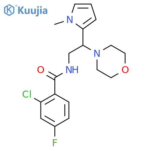 2-chloro-4-fluoro-N-[2-(1-methyl-1H-pyrrol-2-yl)-2-(morpholin-4-yl)ethyl]benzamide structure