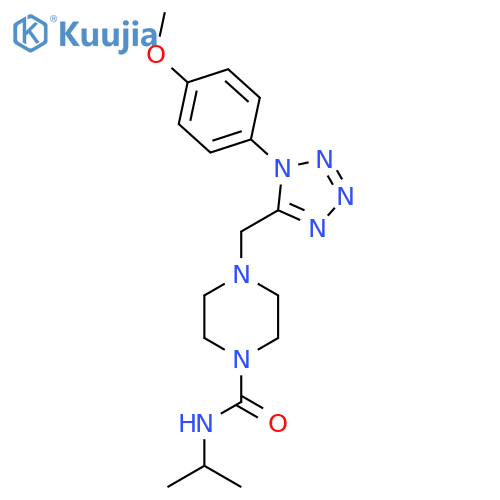 4-{[1-(4-methoxyphenyl)-1H-1,2,3,4-tetrazol-5-yl]methyl}-N-(propan-2-yl)piperazine-1-carboxamide structure