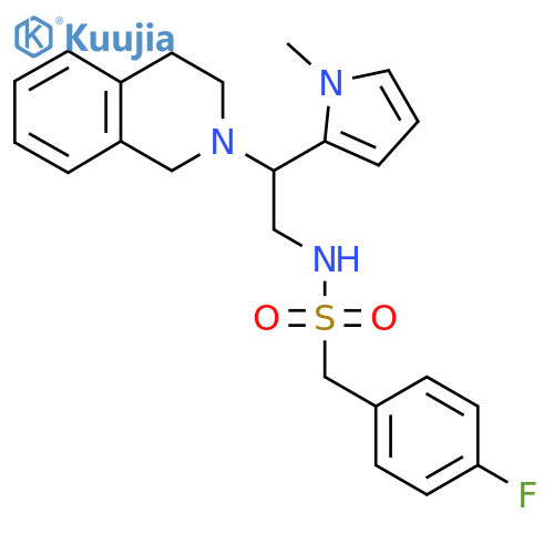 1-(4-fluorophenyl)-N-[2-(1-methyl-1H-pyrrol-2-yl)-2-(1,2,3,4-tetrahydroisoquinolin-2-yl)ethyl]methanesulfonamide structure