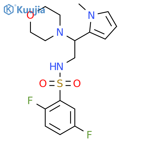 2,5-difluoro-N-[2-(1-methyl-1H-pyrrol-2-yl)-2-(morpholin-4-yl)ethyl]benzene-1-sulfonamide structure