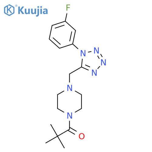 1-(4-{[1-(3-fluorophenyl)-1H-1,2,3,4-tetrazol-5-yl]methyl}piperazin-1-yl)-2,2-dimethylpropan-1-one structure