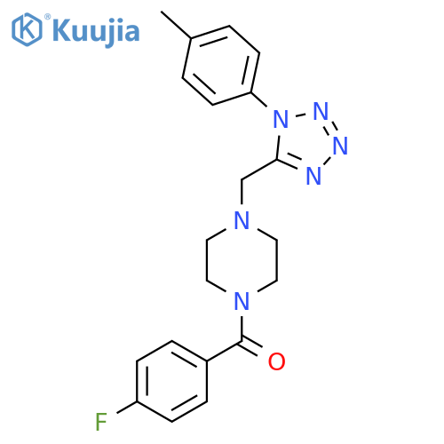 1-(4-fluorobenzoyl)-4-{[1-(4-methylphenyl)-1H-1,2,3,4-tetrazol-5-yl]methyl}piperazine structure