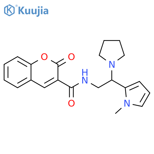 N-[2-(1-methyl-1H-pyrrol-2-yl)-2-(pyrrolidin-1-yl)ethyl]-2-oxo-2H-chromene-3-carboxamide structure