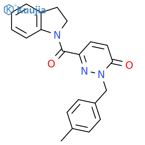 6-(2,3-dihydro-1H-indole-1-carbonyl)-2-[(4-methylphenyl)methyl]-2,3-dihydropyridazin-3-one structure