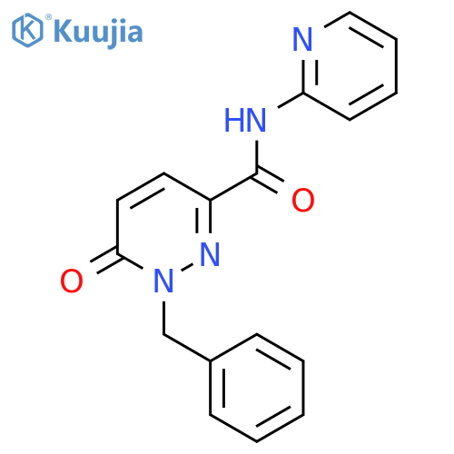 1-benzyl-6-oxo-N-(pyridin-2-yl)-1,6-dihydropyridazine-3-carboxamide structure
