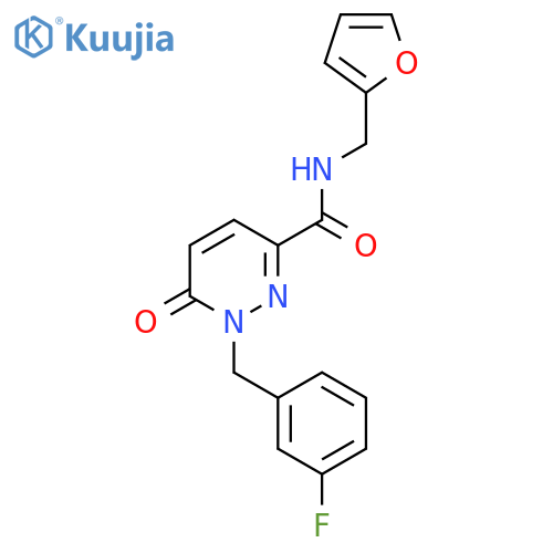 1-[(3-fluorophenyl)methyl]-N-[(furan-2-yl)methyl]-6-oxo-1,6-dihydropyridazine-3-carboxamide structure