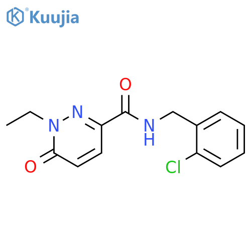N-[(2-chlorophenyl)methyl]-1-ethyl-6-oxo-1,6-dihydropyridazine-3-carboxamide structure