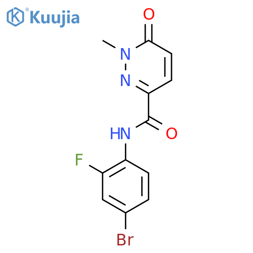 N-(4-bromo-2-fluorophenyl)-1-methyl-6-oxo-1,6-dihydropyridazine-3-carboxamide structure