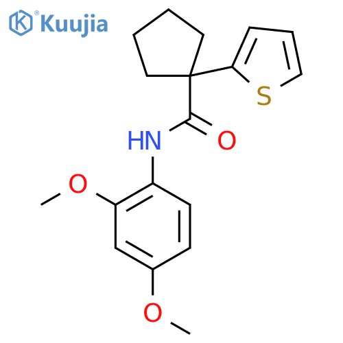 N-(2,4-dimethoxyphenyl)-1-(thiophen-2-yl)cyclopentane-1-carboxamide structure