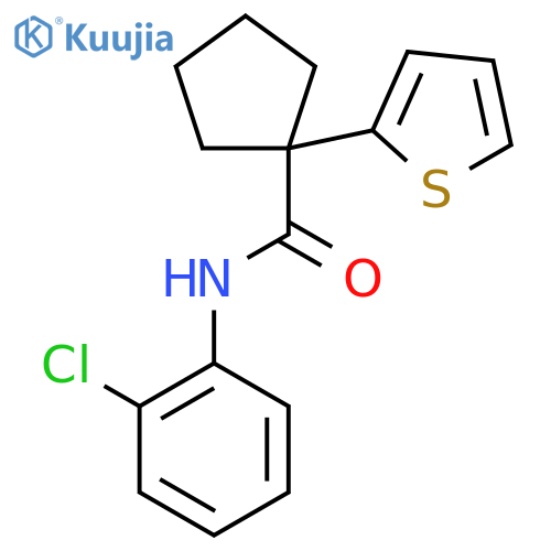 N-(2-chlorophenyl)-1-(thiophen-2-yl)cyclopentane-1-carboxamide structure