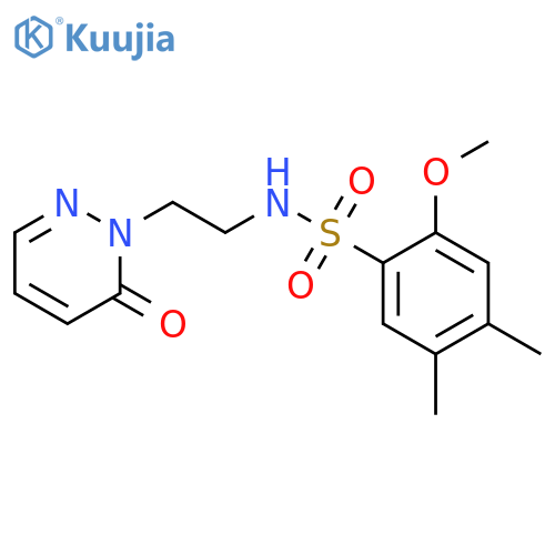 2-methoxy-4,5-dimethyl-N-[2-(6-oxo-1,6-dihydropyridazin-1-yl)ethyl]benzene-1-sulfonamide structure