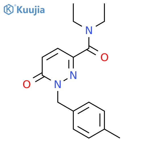 N,N-diethyl-1-[(4-methylphenyl)methyl]-6-oxo-1,6-dihydropyridazine-3-carboxamide structure