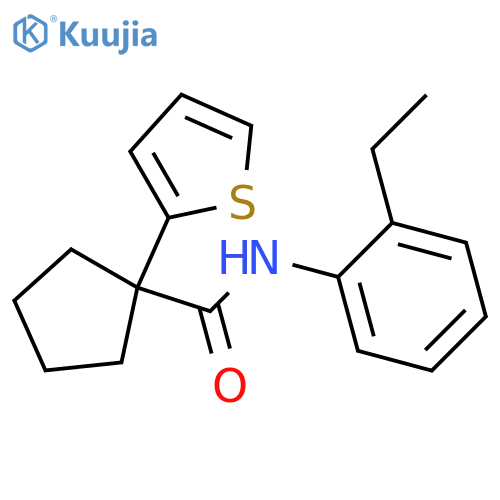 N-(2-ethylphenyl)-1-(thiophen-2-yl)cyclopentane-1-carboxamide structure