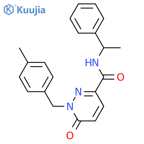 1-[(4-methylphenyl)methyl]-6-oxo-N-(1-phenylethyl)-1,6-dihydropyridazine-3-carboxamide structure