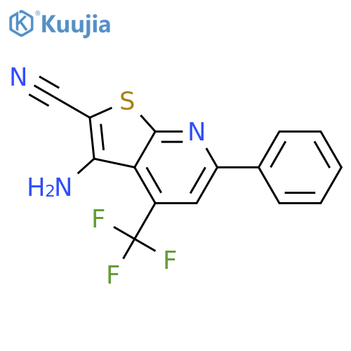 3-Amino-6-phenyl-4-(trifluoromethyl)thieno[2,3-b]pyridine-2-carbonitrile structure