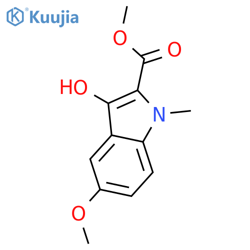 1H-Indole-2-carboxylic acid, 3-hydroxy-5-methoxy-1-methyl-, methylester structure