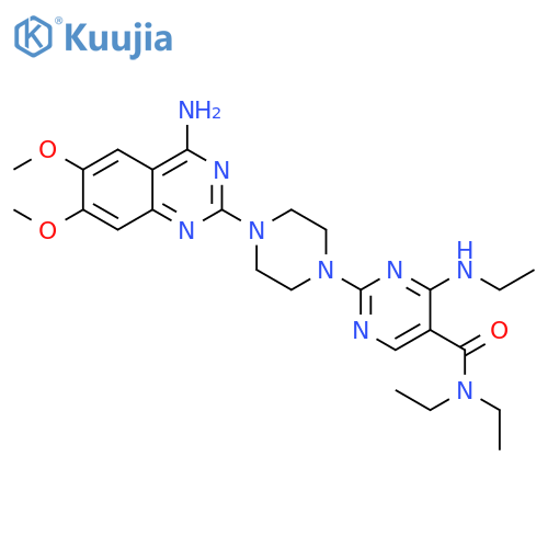 5-Pyrimidinecarboxamide,2-[4-(4-amino-6,7-dimethoxy-2-quinazolinyl)-1-piperazinyl]-N,N-diethyl-4-(ethylamino)- structure
