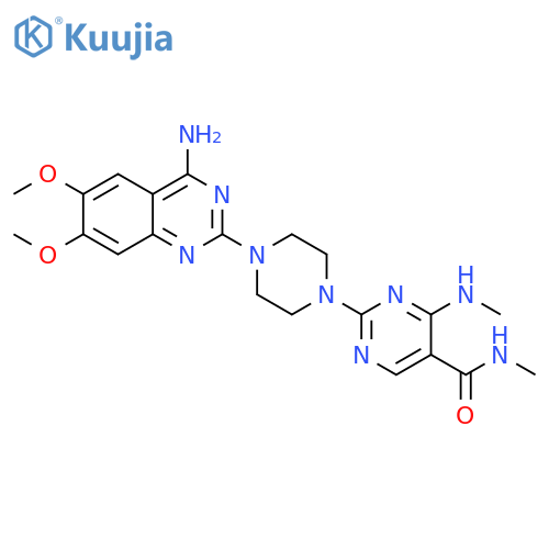 5-Pyrimidinecarboxamide,2-[4-(4-amino-6,7-dimethoxy-2-quinazolinyl)-1-piperazinyl]-N-methyl-4-(methylamino)- structure