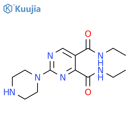 4,5-Pyrimidinedicarboxamide, N,N'-diethyl-2-(1-piperazinyl)- structure