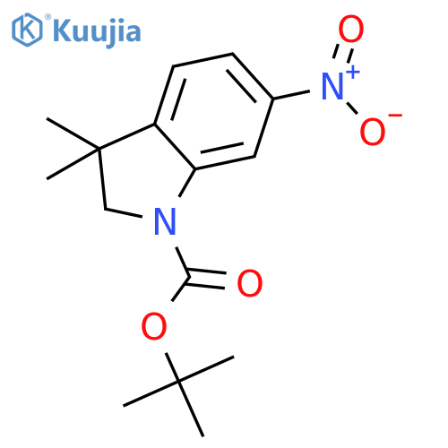 tert-butyl 3,3-dimethyl-6-nitro-indoline-1-carboxylate structure