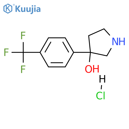 3-4-(trifluoromethyl)phenylpyrrolidin-3-ol hydrochloride structure