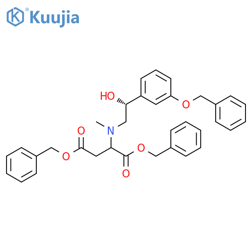 Butanedioic acid, 2-[[(2R)-2-hydroxy-2-[3-(phenylmethoxy)phenyl]ethyl]methylamino]-, 1,4-bis(phenylmethyl) ester structure